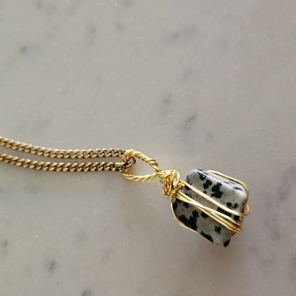 Dalmatian Stone necklace from Puerto Rico